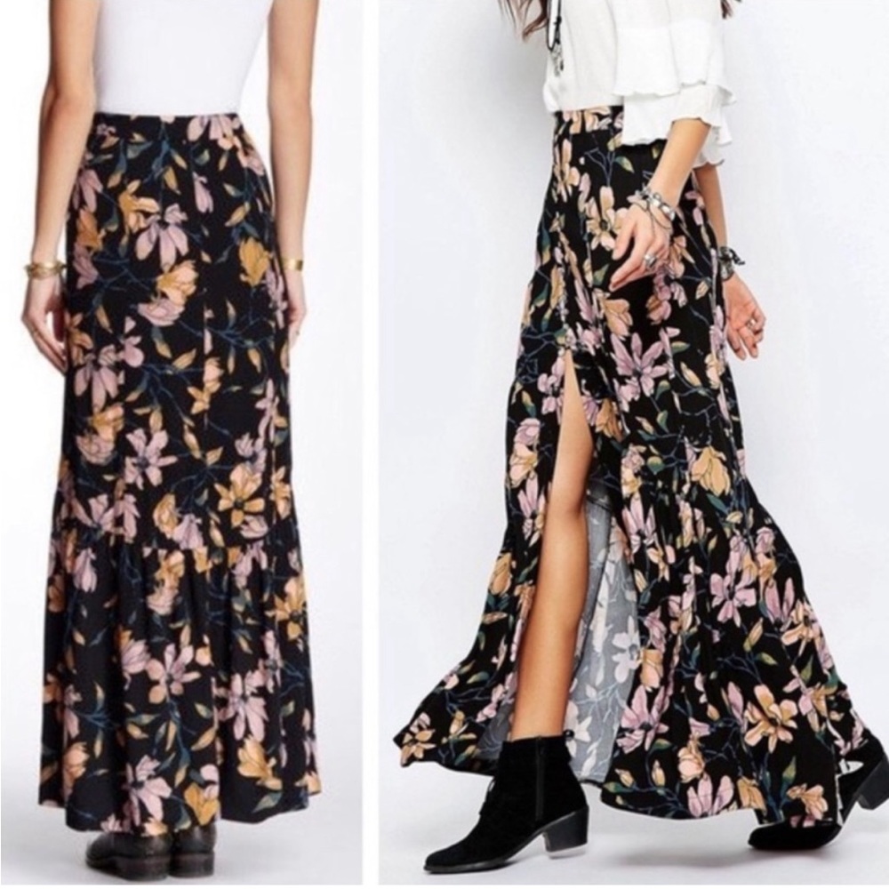 Free People Button Up Floral Maxi Skirt - Size 6